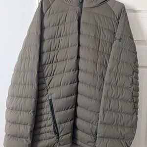 Under Armour Down Puffer Jacket 3XL 'Storm' Hoodie NEW w TAGS (NWT) Olive Gray